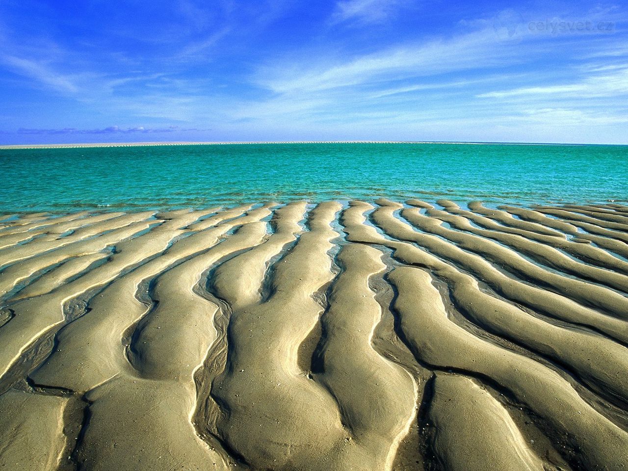 Foto: Sand Ripples At Low Tide, Broomes Cable Beach, Western Australia